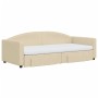 Sofá cama nido con cajones tela color crema 90x200 cm de vidaXL, Camas y somieres - Ref: Foro24-3197246, Precio: 465,11 €, De...