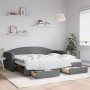 Sofá cama nido con cajones tela gris oscuro 90x200 cm de vidaXL, Camas y somieres - Ref: Foro24-3197225, Precio: 339,99 €, De...