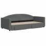 Sofá cama nido con cajones tela gris oscuro 90x200 cm de vidaXL, Camas y somieres - Ref: Foro24-3197225, Precio: 339,99 €, De...