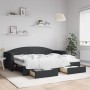 Trundle sofa bed with drawers black fabric 80x200 cm by vidaXL, Beds and slatted bases - Ref: Foro24-3197221, Price: 316,92 €...