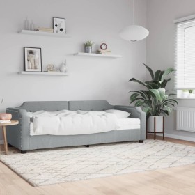 Sofa bed with light gray fabric mattress 90x190 cm by vidaXL, Beds and slatted bases - Ref: Foro24-3197626, Price: 345,82 €, ...