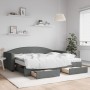 Trundle sofa bed with drawers dark gray fabric 90x200 cm by vidaXL, Beds and slatted bases - Ref: Foro24-3197243, Price: 486,...