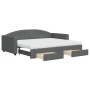 Sofá cama nido con cajones tela gris oscuro 90x200 cm de vidaXL, Camas y somieres - Ref: Foro24-3197243, Precio: 486,19 €, De...