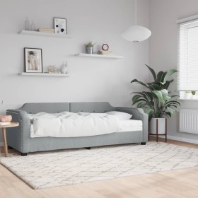 Sofa bed with light gray fabric mattress 100x200 cm by vidaXL, Beds and slatted bases - Ref: Foro24-3197621, Price: 354,99 €,...