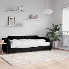 Sofa bed with black fabric mattress 100x200 cm by vidaXL, Beds and slatted bases - Ref: Foro24-3197623, Price: 359,99 €, Disc...