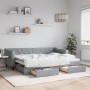 Trundle sofa bed with drawers light gray fabric 80x200 cm by vidaXL, Beds and slatted bases - Ref: Foro24-3197457, Price: 328...