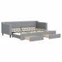 Trundle sofa bed with drawers light gray fabric 80x200 cm by vidaXL, Beds and slatted bases - Ref: Foro24-3197457, Price: 328...