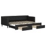 Trundle sofa bed with drawers black fabric 80x200 cm by vidaXL, Beds and slatted bases - Ref: Foro24-3197459, Price: 322,39 €...