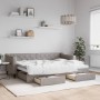 Sofá cama nido con cajones tela gris taupe 80x200 cm de vidaXL, Camas y somieres - Ref: Foro24-3197460, Precio: 322,74 €, Des...