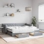 Trundle sofa bed with drawers light gray fabric 90x200 cm by vidaXL, Beds and slatted bases - Ref: Foro24-3197462, Price: 335...