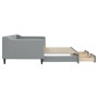 Trundle sofa bed with drawers light gray fabric 90x200 cm by vidaXL, Beds and slatted bases - Ref: Foro24-3197462, Price: 335...