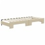 Trundle sofa bed with drawers cream fabric 80x200 cm by vidaXL, Beds and slatted bases - Ref: Foro24-3197461, Price: 311,08 €...