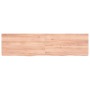 Badezimmerarbeitsplatte aus hellbraun behandeltem Massivholz, 120 x 30 x (2–4) cm von vidaXL, Arbeitsplatten - Ref: Foro24-31...