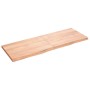 Badezimmerarbeitsplatte aus hellbraun behandeltem Massivholz, 140 x 50 x (2–4) cm von vidaXL, Arbeitsplatten - Ref: Foro24-31...