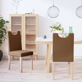 Dining chairs 2 units brown fabric by vidaXL, dining chairs - Ref: Foro24-336773, Price: 125,99 €, Discount: %