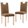 Sillas de comedor 2 unidades tela marrón de vidaXL, Sillas de comedor - Ref: Foro24-336773, Precio: 125,92 €, Descuento: %