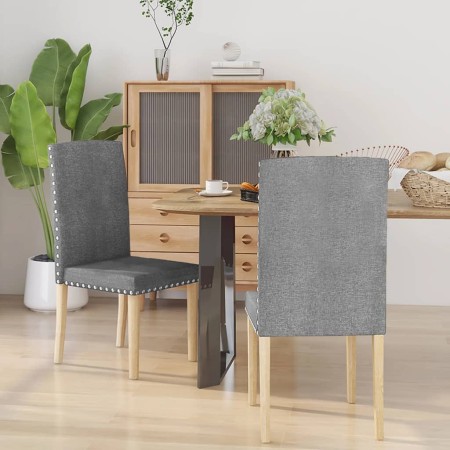 Sillas de comedor 2 unidades tela gris claro de vidaXL, Sillas de comedor - Ref: Foro24-336787, Precio: 105,99 €, Descuento: %