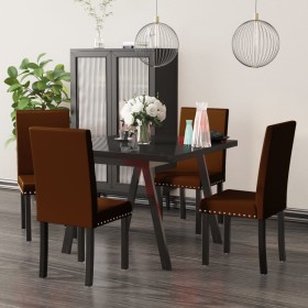 Sillas de comedor 4 unidades marrón PVC de vidaXL, Sillas de comedor - Ref: Foro24-336806, Precio: 197,99 €, Descuento: %