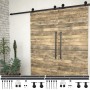 Kit de herrajes de puertas correderas acero negro 2 uds 200 cm de vidaXL, Marcos de puertas - Ref: Foro24-3059843, Precio: 13...