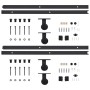 Black steel sliding door hardware kit 2 units 200 cm by vidaXL, doorframes - Ref: Foro24-3059843, Price: 121,87 €, Discount: %