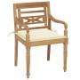 Batavia chairs 2 units solid teak with cream cushions by vidaXL, Garden chairs - Ref: Foro24-3062129, Price: 248,96 €, Discou...