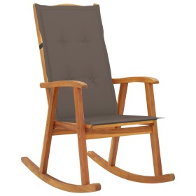 Silla mecedora con cojines madera maciza de acacia de vidaXL, Sillas de jardín - Ref: Foro24-3064187, Precio: 184,97 €, Descu...