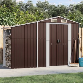 Brown galvanized steel garden shed 277x93x179 cm by vidaXL, Sheds - Ref: Foro24-364520, Price: 341,30 €, Discount: %