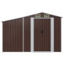 Brown galvanized steel garden shed 277x93x179 cm by vidaXL, Sheds - Ref: Foro24-364520, Price: 288,39 €, Discount: %