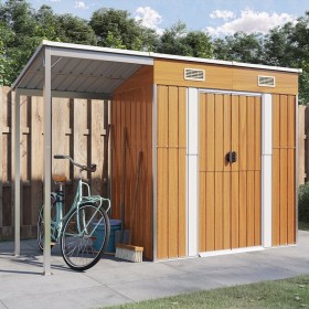 Shed with long light brown steel roof 277x110.5x181 cm by vidaXL, Sheds - Ref: Foro24-364528, Price: 317,23 €, Discount: %