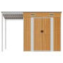 Cobertizo con tejado largo acero marrón claro 277x110,5x181 cm de vidaXL, Cobertizos - Ref: Foro24-364528, Precio: 265,86 €, ...