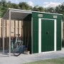 Green steel elongated roof garden shed 277x110.5x181 cm by vidaXL, Sheds - Ref: Foro24-364524, Price: 334,65 €, Discount: %