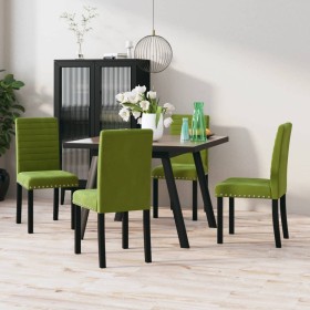 Sillas de comedor 4 unidades de terciopelo verde claro de vidaXL, Sillas de comedor - Ref: Foro24-336842, Precio: 207,99 €, D...