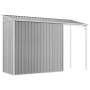 Cobertizo jardín tejado alargado acero gris 277x110,5x181 cm de vidaXL, Cobertizos - Ref: Foro24-364525, Precio: 269,42 €, De...