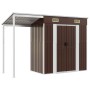 Cobertizo jardín tejado alargado acero marrón 277x110,5x181 cm de vidaXL, Cobertizos - Ref: Foro24-364527, Precio: 343,06 €, ...