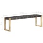 Black genuine leather and solid mango wood bench 150 cm by vidaXL, Dining and kitchen benches - Ref: Foro24-321839, Price: 13...