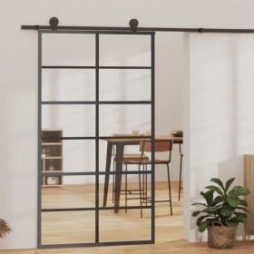 Puerta corredera con herrajes ESG vidrio y aluminio 102x205 cm de vidaXL, Puertas - Ref: Foro24-3081961, Precio: 268,90 €, De...