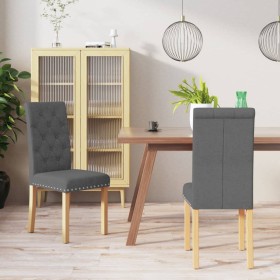 Dining chairs 2 units dark gray fabric by vidaXL, dining chairs - Ref: Foro24-336857, Price: 125,99 €, Discount: %