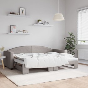 Trundle sofa bed taupe gray fabric 80x200 cm by vidaXL, Beds and slatted bases - Ref: Foro24-3197186, Price: 280,99 €, Discou...