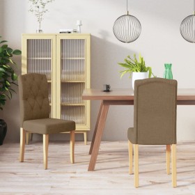 Dining chairs 2 units brown fabric by vidaXL, dining chairs - Ref: Foro24-336899, Price: 125,11 €, Discount: %