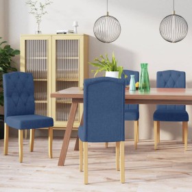 Sillas de comedor 4 unidades tela azul de vidaXL, Sillas de comedor - Ref: Foro24-336902, Precio: 240,99 €, Descuento: %