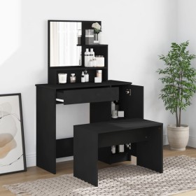 Black dressing table furniture set 86.5x35x136 cm by vidaXL, Bedroom Dressers - Ref: Foro24-3114148, Price: 104,35 €, Discoun...