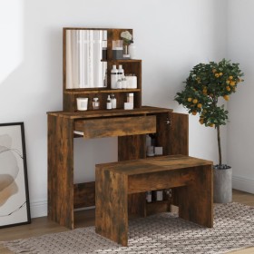 Smoked oak dressing table set 86.5x35x136 cm by vidaXL, Bedroom Dressers - Ref: Foro24-3114152, Price: 106,99 €, Discount: %