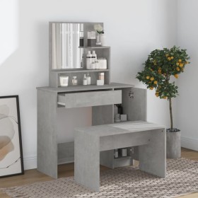 Concrete gray dressing table set 86.5x35x136 cm by vidaXL, Bedroom Dressers - Ref: Foro24-3114150, Price: 104,99 €, Discount: %