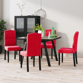 Sillas de comedor 4 unidades terciopelo rojo vino tinto de vidaXL, Sillas de comedor - Ref: Foro24-336922, Precio: 279,99 €, ...