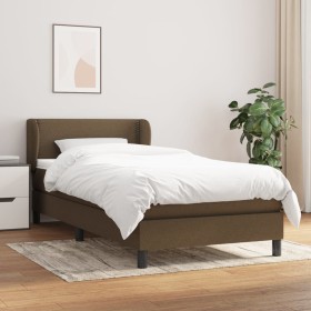 Cama box spring con colchón tela marrón oscuro 80x200 cm de vidaXL, Camas y somieres - Ref: Foro24-3126120, Precio: 274,11 €,...