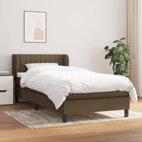 Cama box spring con colchón tela marrón oscuro 80x200 cm de vidaXL, Camas y somieres - Ref: Foro24-3126360, Precio: 272,53 €,...