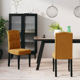 Brown velvet dining chairs 2 units by vidaXL, dining chairs - Ref: Foro24-336927, Price: 149,45 €, Discount: %