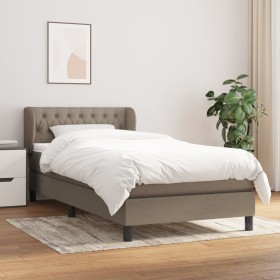 Box spring bed with taupe gray fabric mattress 90x200 cm by vidaXL, Beds and slatted bases - Ref: Foro24-3126457, Price: 344,...