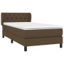 Cama box spring con colchón tela marrón oscuro 80x200 cm de vidaXL, Camas y somieres - Ref: Foro24-3126440, Precio: 296,63 €,...