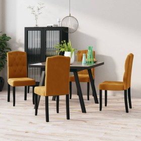 Sillas de comedor 4 unidades de terciopelo marrón de vidaXL, Sillas de comedor - Ref: Foro24-336928, Precio: 170,99 €, Descue...